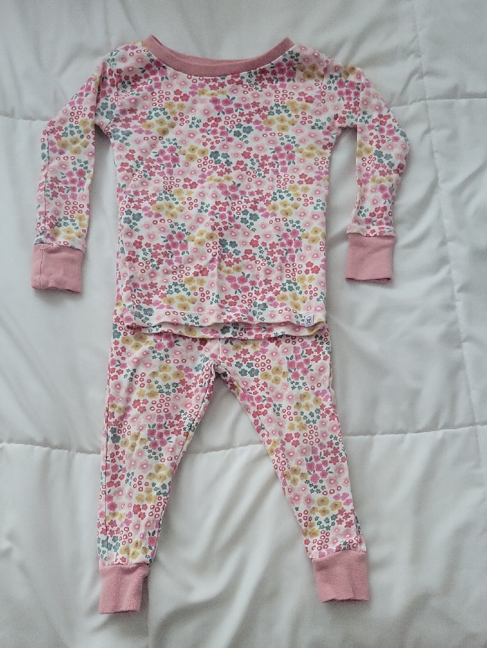 The Honest Company Pink Floral Long-Sleeve PJ Set